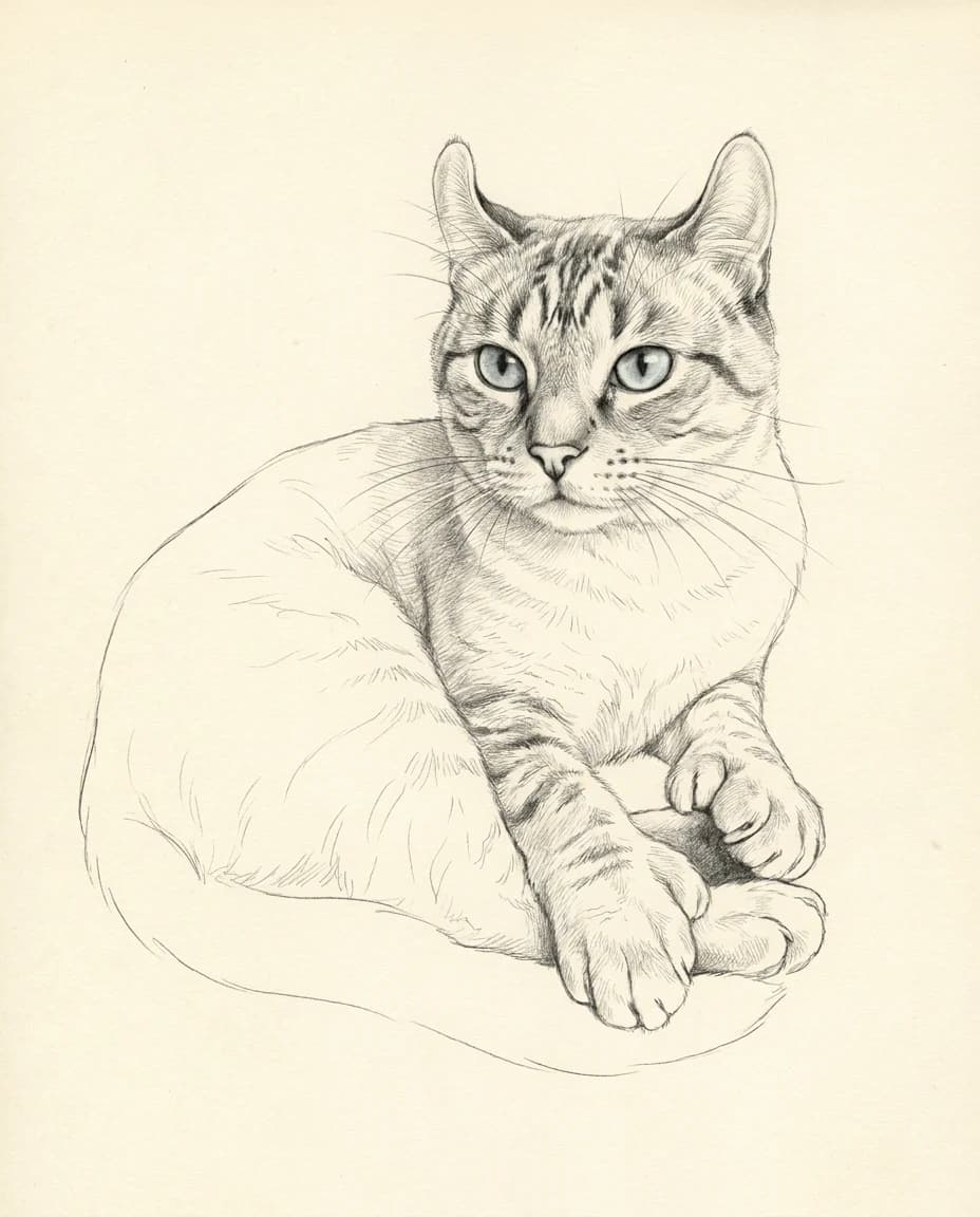Fine-Line Pencil Sketch portrait example