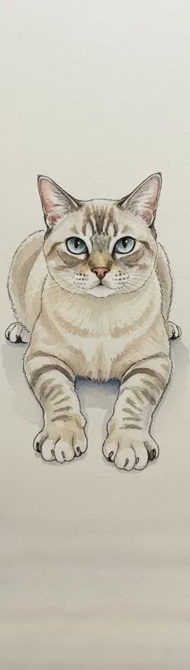 Watercolor & Ink pet portrait example
