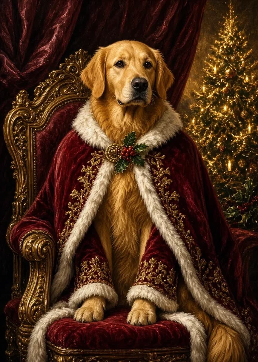 Christmas pet portrait gifts: example portrait